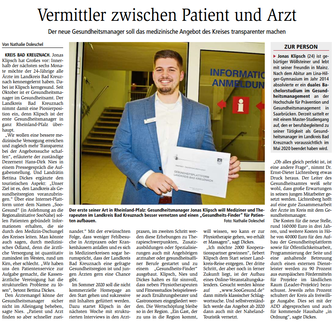 LEADER-Projekt "Gesundheitsnetzwerk Landkreis Bad Kreuznach" (Allgemeine Zeitung 08.11.2019)